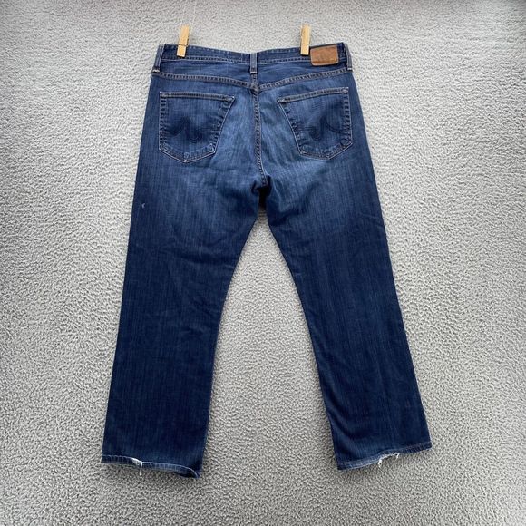 AG Adriano Goldschmied Men's Straight Jeans - Dark Blue - Picture 12 of 16